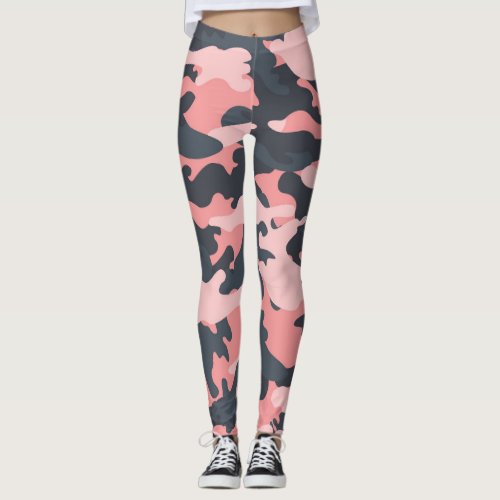 Pink Camouflage Classic Vintage Pattern Leggings