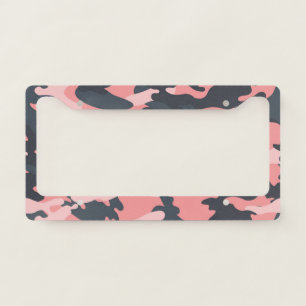 Pink Camouflage: Classic Vintage Pattern License Plate Frame