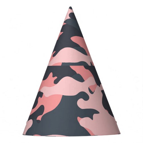 Pink Camouflage Classic Vintage Pattern Party Hat