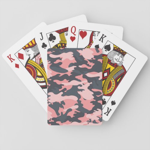 Pink Camouflage Classic Vintage Pattern Playing Cards