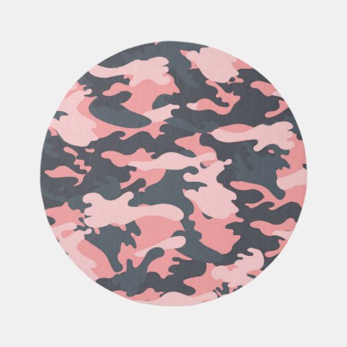 Pink Camouflage Classic Vintage Pattern Rug