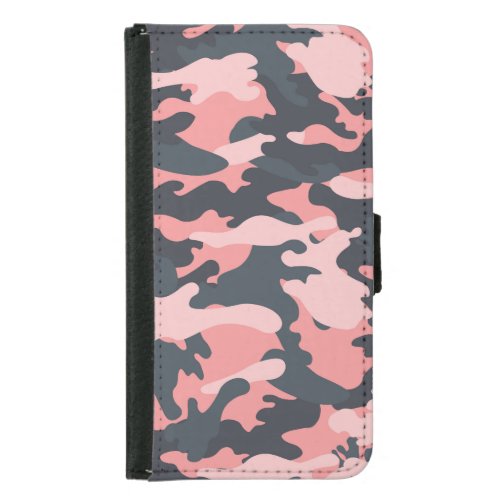 Pink Camouflage Classic Vintage Pattern Samsung Galaxy S5 Wallet Case