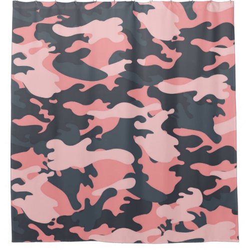Pink Camouflage Classic Vintage Pattern Shower Curtain
