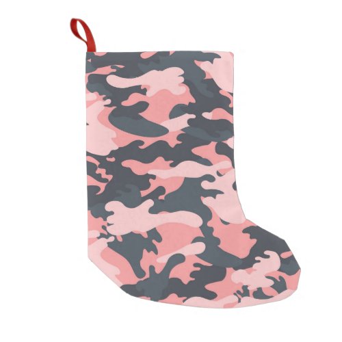 Pink Camouflage Classic Vintage Pattern Small Christmas Stocking