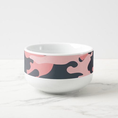 Pink Camouflage Classic Vintage Pattern Soup Mug