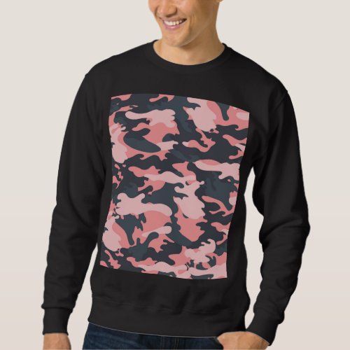 Pink Camouflage Classic Vintage Pattern Sweatshirt