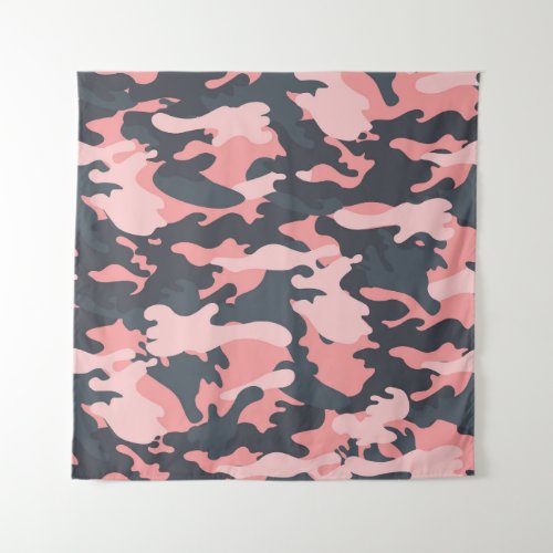 Pink Camouflage Classic Vintage Pattern Tapestry