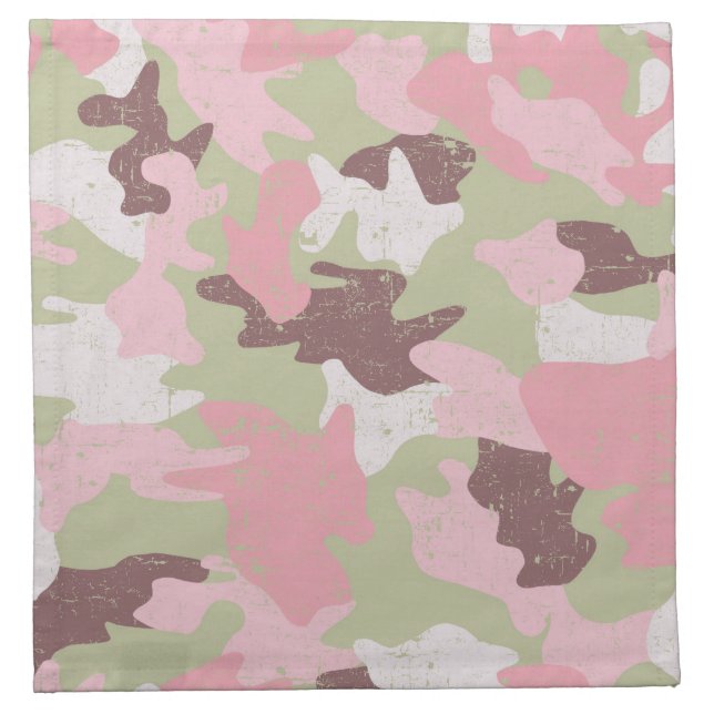 Pink Camouflage Cloth Napkins (Front)