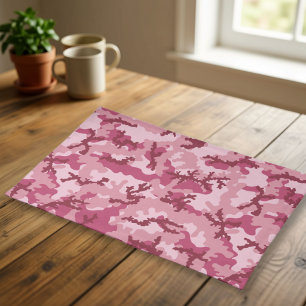 Pink camouflage cloth placemat