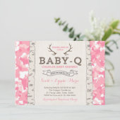 Pink Camouflage Co-ed Baby Shower for Girl Invitation (Standing Front)