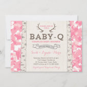 Pink Camouflage Co-ed Baby Shower for Girl Invitation (Front)