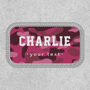 Pink Camouflage custom military name patches