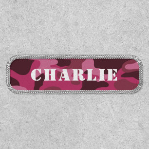 Pink Camouflage custom military name patches