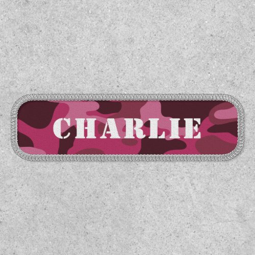Pink Camouflage custom military name patches