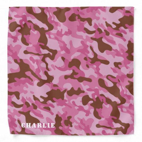 Pink Camouflage custom name Bandana
