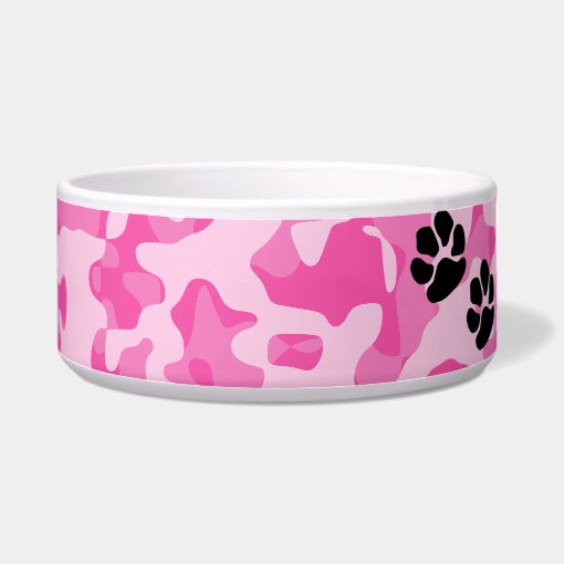 Pink Camouflage Dog Bowl Zazzle