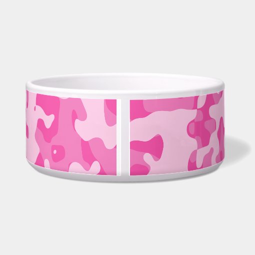 Pink Camouflage Dog Bowl Zazzle