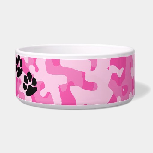 Pink Camouflage Dog Bowl Zazzle