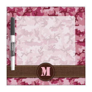 Pink camouflage dry erase board