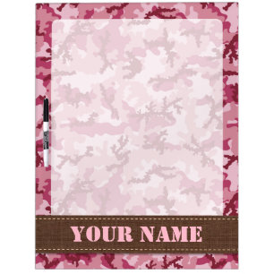 Pink camouflage dry erase board
