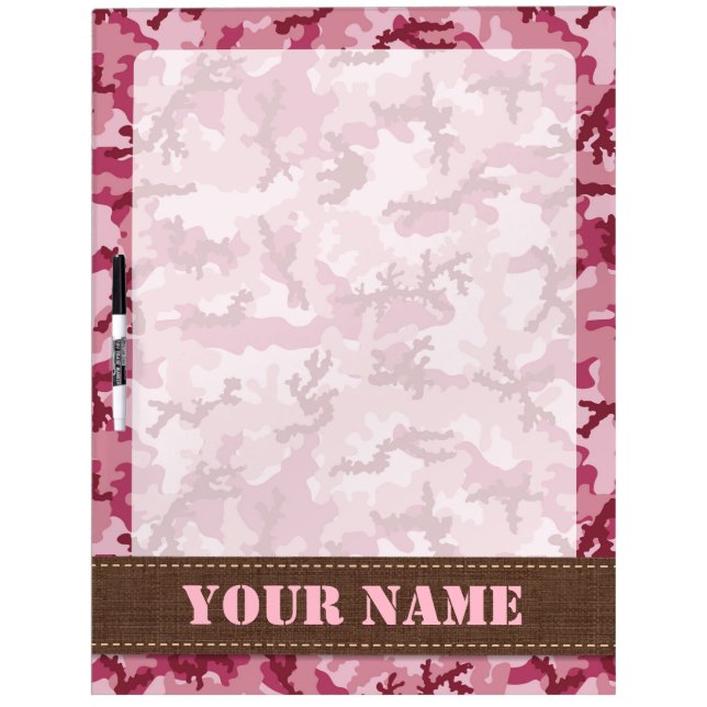 Pink camouflage dry erase board (Front)