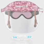 Pink Camouflage Face Shield (Front w/Glasses)