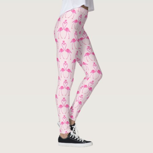 Pink Camouflage Flamingo Valentines Day Leggings