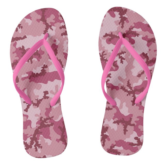 Pink camouflage flip flops (Footbed)