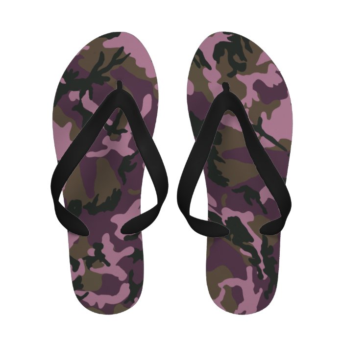Pink Camouflage Flip Flops 