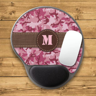 Pink camouflage gel mouse pad