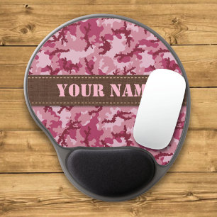 Pink camouflage gel mouse pad