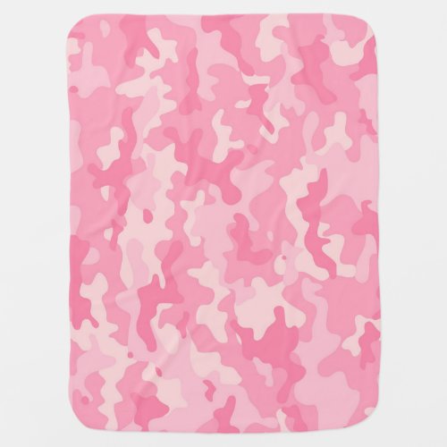 Pink camouflage girly seamless texture baby blanket