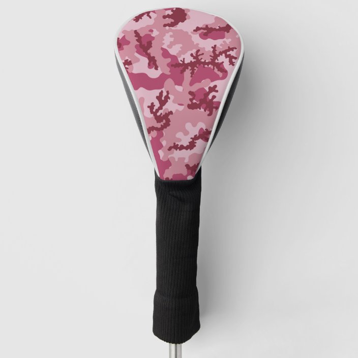 Pink camouflage golf head cover