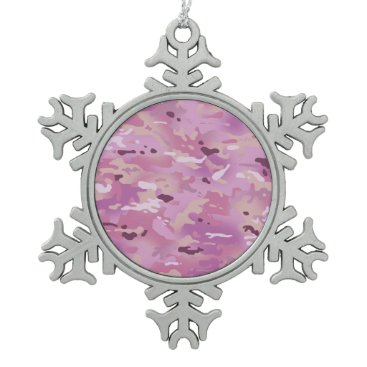 Pink Camouflage I Snowflake Pewter Christmas Ornament Pink Camouflage I Snowflake Pewter Christmas Ornament