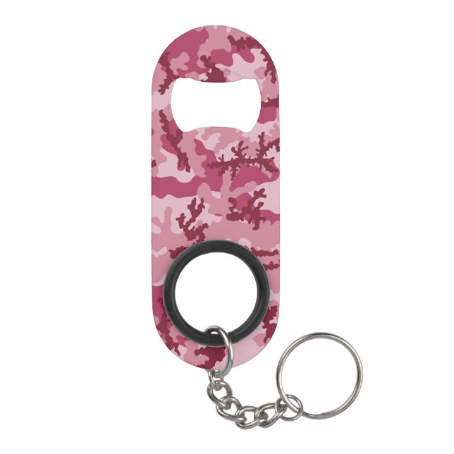 Pink camouflage keychain bottle opener (Back)