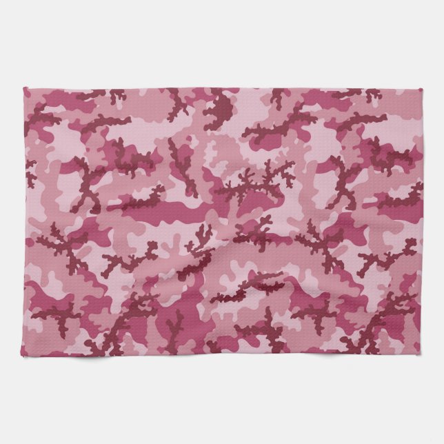 Pink camouflage kitchen towel (Horizontal)