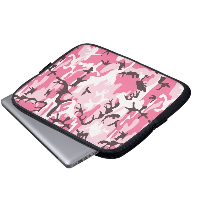 Pink Camouflage Laptop Sleeve (Front Bottom)