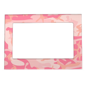 Pink camouflage magnetic picture frame