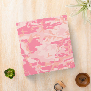 Pink Camouflage, Military, Army 3 Ring Binder