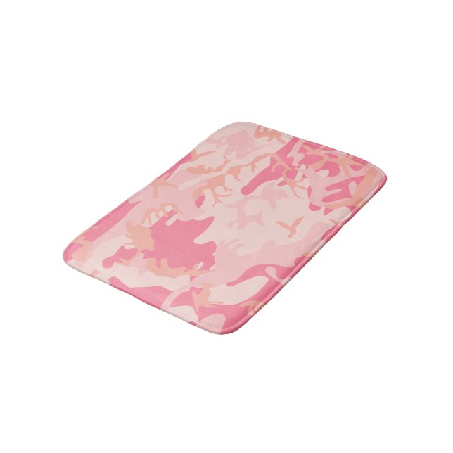 Pink Camouflage, Military, Army Bath Mat (Angled)