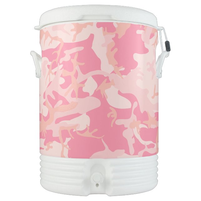 Pink Camouflage, Military, Army Beverage Cooler (Front)