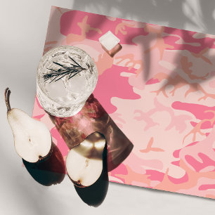 Pink Camouflage, Military, Army Cloth Placemat