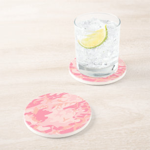 Pink Camouflage, Military, Army Coaster