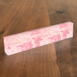Pink Camouflage, Military, Army Desk Name Plate