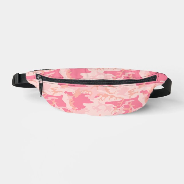 Pink Camouflage, Military, Army Fanny Pack (Front)