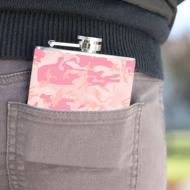 Pink Camouflage, Military, Army Flask (In Situ)
