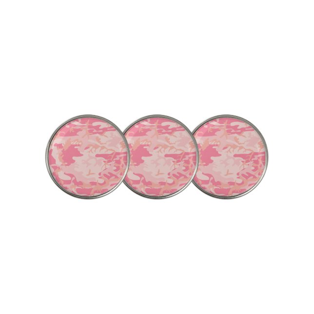 Pink Camouflage, Military, Army Golf Ball Marker (3 Up)
