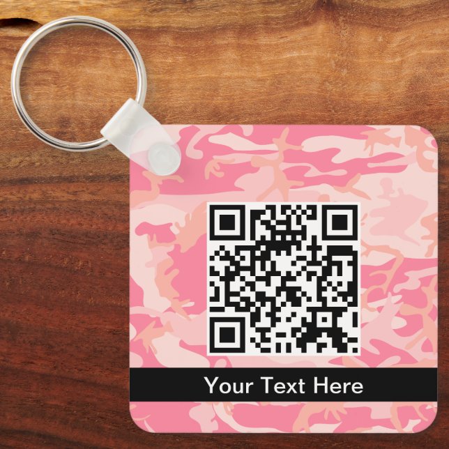 Pink Camouflage, Military, Army Keychain (Front)