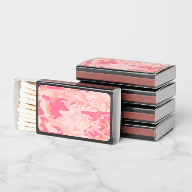 Pink Camouflage, Military, Army Matchboxes (Stacked)