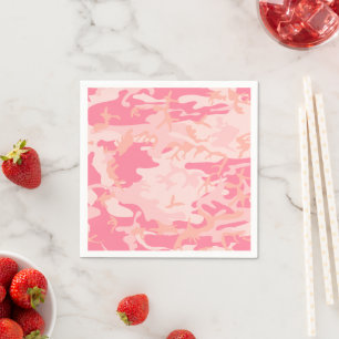 Pink Camouflage, Military, Army Napkins